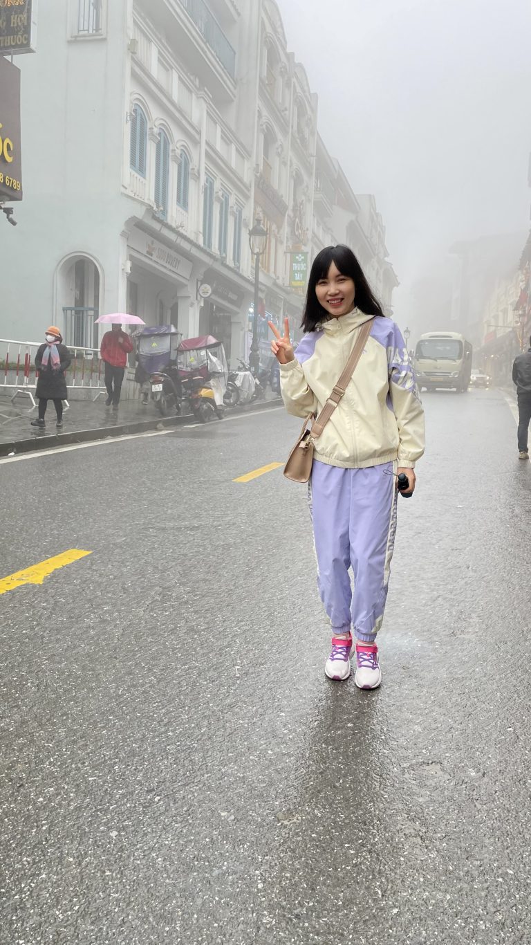 Me standing in the centre of Sa Pa town, near Sa Pa station. It looked like the fog in London